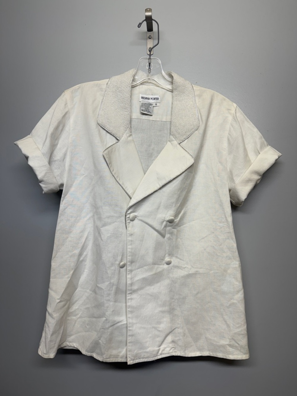 Vintage Regina Porter White Beaded Blazer